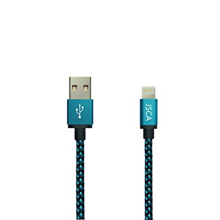 iPhone Cable 1m / 3.3ft JSCA Nylon Braided Lightning Cable/ iPhone Charger Cable for iPhone 6 / 6s / 6 plus / 6s plus / 5 / 5s / 5c / SE / 7 / 7 plus - 1 m (3.3ft) - BLUE