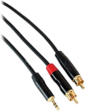 Digiflex HIN-1K-2R-10 Performance 10 Foot Pro Splitter Cable -Mini TRS to 2 x RCA Plug