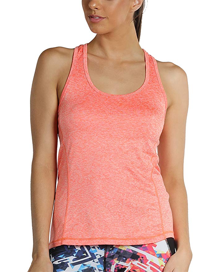 icyzone Workout Tank Tops for Women - Racerback Athletic Yoga Tops, Running Exercise Gym Shirts