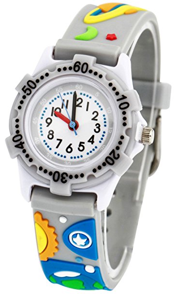 Tonnier 3D Kids Watches Healthy Material Rubber Band Children Watches