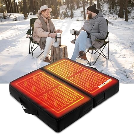 Heated Stadium Seats for Bleachers 13500mAh Heated Seat Cushion APP Control 3 Levels of Heat Portable Foldable Chair Auto Shutdown &Timing Warm Heating Seat Pads for Camping Hunting Ice Fishing Sports