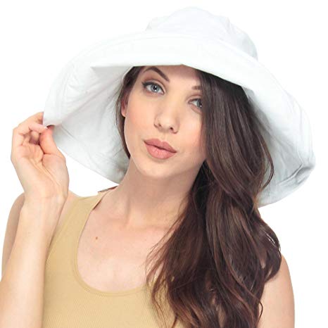 Lullaby Women UPF50  Summer Beach Hat Wide Brim Foldable Sun Bucket Hat