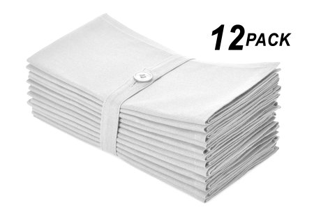 Cotton Craft Napkins 12 Pack Oversized Dinner Napkins 20x20 White 100 Cotton Tailored with Mitered corners and a generous hem Napkins are 38 larger than standard size napkins