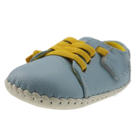 Orgrimmar Baby Boys Girls First Walkers Soft Sole Leather Baby Shoes Size S Light Blue
