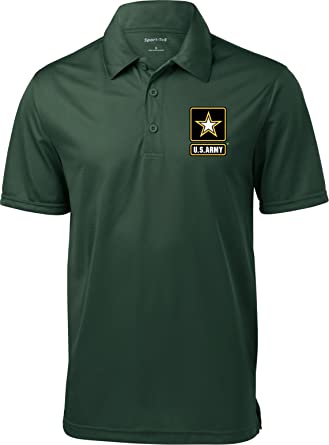 Buy Cool Shirts Mens US Army Pocket Print Textured Polo