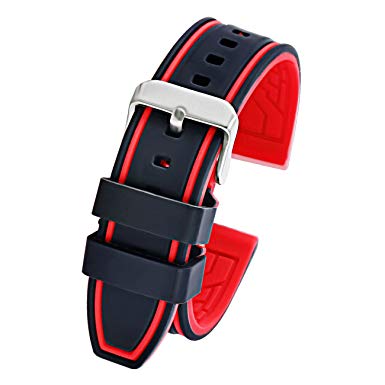 Carty Silicone Watch Strap Replacement Sport Rubber Diver Waterproof - 20mm 22mm 24mm 26mm Watch Band