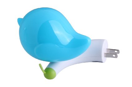 GoLine LED Baby Night Light w/ Light Sensor, Jungle Bird Toddler Wall Light, Bedroom Decor Light for Kids, Plug&Play, Super Low Power Consumption, Average Working Life over 100000 Hours.(Blue)