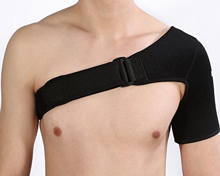 Yosoo Shoulder Brace For Men & Women | Breathable Neoprene Support With Adjustable Strap | For Rotator Cuffs, AC Joint Dislocated Prevention, Tear Injury | Relieve Pain, Stabilize & Protect Shoulders
