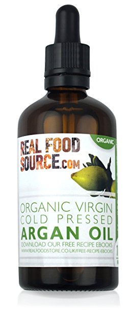 RealFoodSource Certified Organic Cold Pressed Pure Natural 100% Raw Argan Oil from Morocco 100 ml