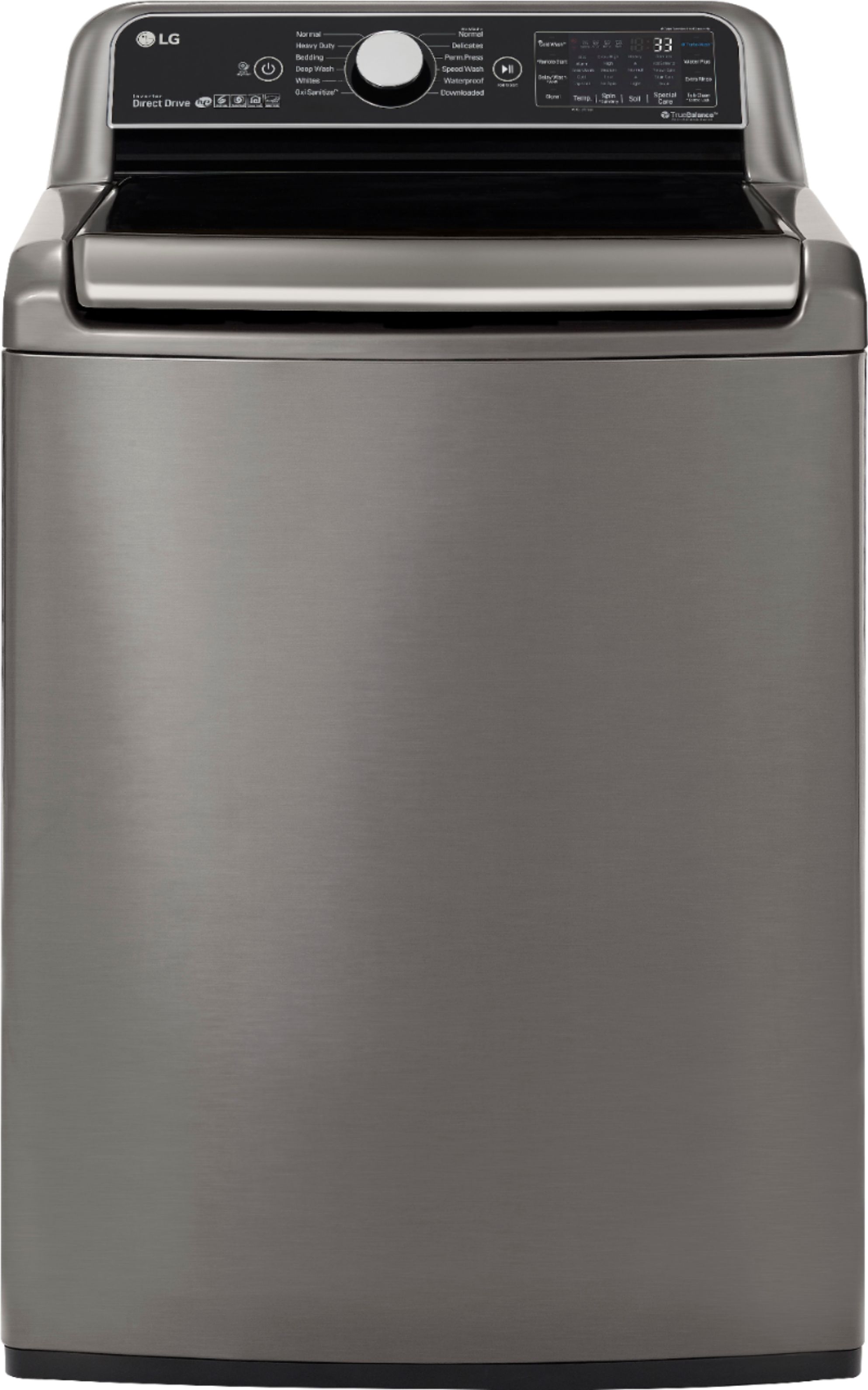 LG - 5.5 Cu. Ft. 12-Cycle Top-Loading Washer - Graphite Steel