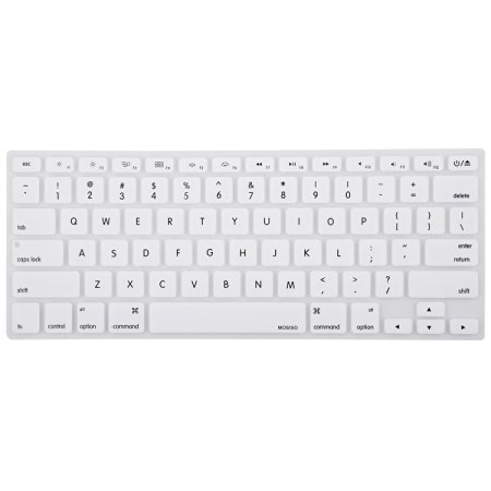 Mosiso - Keyboard Cover Silicone Skin for MacBook Air 13" and MacBook Pro 13" 15" 17" (with or w/out Retina Display) iMac -White