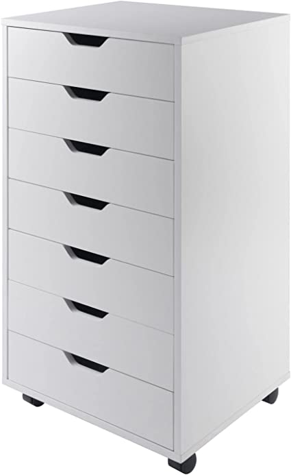 Winsome Wood Halifax Cabinet For Closet/Office, 7 Drawers, White