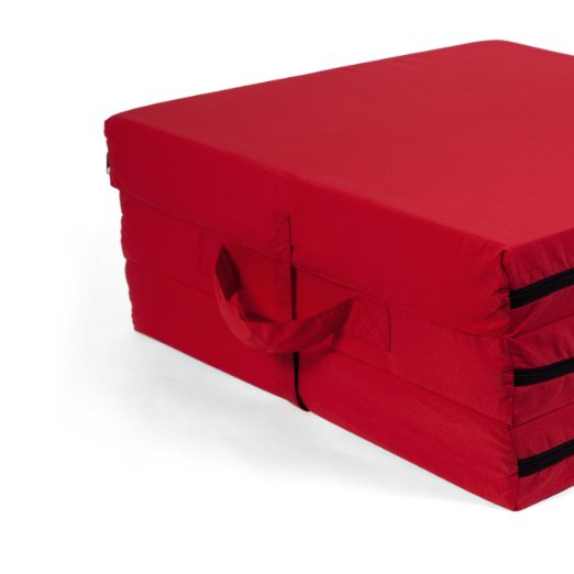 Pile of Pillows Fold A Bed-Tri Fold Bed, Red