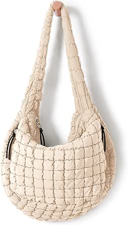 ODODOS Quilted Carryall Tote Bag for Women Crossbody Large Hobo Lightweight Padding Shoulder Bag