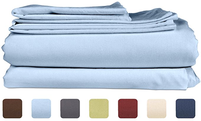 California King Size Sheet Set - 6 Piece Set - Hotel Luxury Bed Sheets - Soft - Deep Pockets - Easy Fit - Cooling Sheets - Wrinkle Free - Light Blue Bed Sheets - Cali Kings Sheets - Baby Blue 6 PC