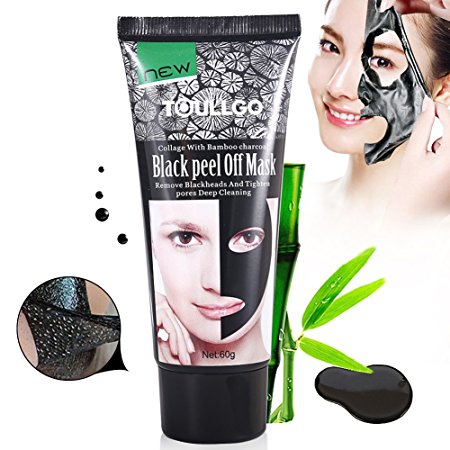 Black Peel Off Mask, Blackhead Remover Mask, Black Face Mask, Deep Cleansing Purifying Peel Off Acne Activated Natural Charcoal Black Mud Facial Mask(2.11 Ounce)