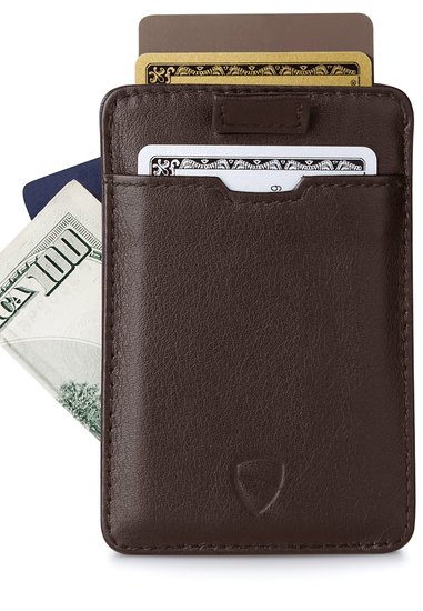 Chelsea Slim Card Sleeve Wallet with RFID Protection by Vaultskin - Top Quality Italian Leather - Ultra Thin Card Holder Design For Up To 14 Cards