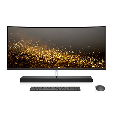 HP ENVY 34-inch Curved All-in-One Computer, Intel Core i7-7700T, 16GB RAM, 1TB hard drive, 256GB SSD, Windows 10 (34-b010, Silver)