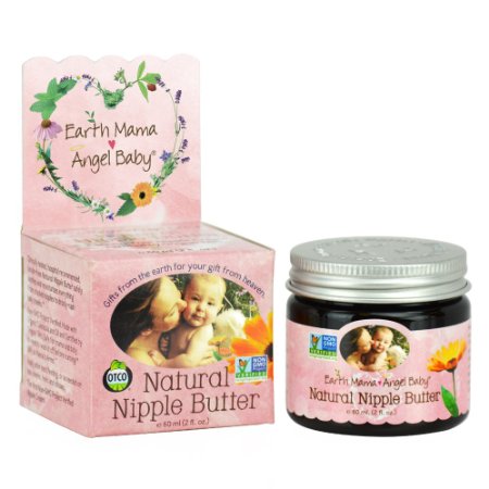 Earth Mama Angel Baby Non GMO Natural Nipple Butter Nursing Cream, Lanolin Free, 2 Ounce
