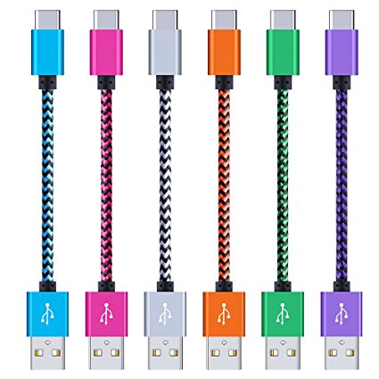 Type C Charger Cable , HopePow 6-Pack 6ft Nylon Braided USB C Fast Charging Sync Cable to USB 2.0 for Samsung Galaxy S8, Google Pixel, LG G6 V20 G5, Nexus 6P 5X, HTC 10