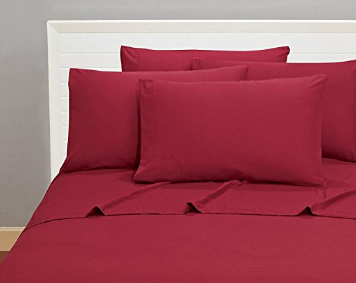 Bellerose Microfiber Sheets Quality Bedding 1800 Series 6 Piece Classic Soft Bed Linens Deep Pocket Fitted Sheet, Bonus 4 Pillow Cases, Add A Elegant Touch To Your Bedroom - King, Burgundy