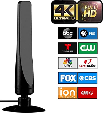 Antier Amplified Indoor Outdoor Digital Tv Antenna – Powerful Best Amplifier Signal Booster up to 270  Miles Range Support 8K 4K Full HD Smart and Older Tvs with 16ft Coaxial Cable [2022 Release]