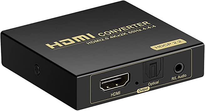 GiantMatrix HDCP2.3 4K60HZ HDMI2.0 to HDMI Audio Extractor Converter Adopter Output （SPDIF   3.5mm）