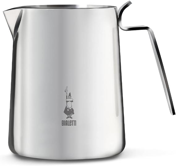 Bialetti Nuovo Elegance 30cl Milk Pitcher Bollilatte, Acciaio, Inossidabile,Silver,30 x 20 x 15 cm