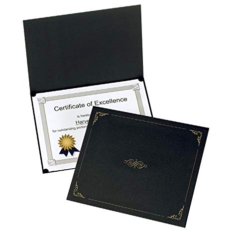 Oxford Certificate Holders, Black, Letter Size, 25 Per Pack (299550)