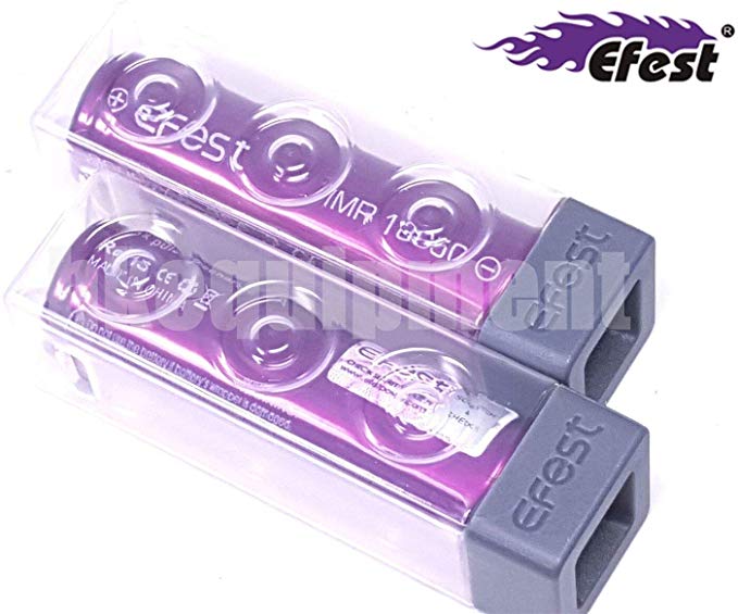 EFEST 3000 mah 35A IMR High Drain Flat Top Single Battery (2 in a Pack) - with Protective Plastic Case for E Cigarettes Starter Kit and MOD No Nicotine