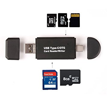 USB Type-C/OTG Card reader , Aibesser USB Type-C SD/Micro SD/TF Card Write with Micro USB OTG & USB-A to USB-C Adapter for PC& Smart Phones