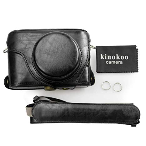 kinokoo Fujifilm PU Leather Camera Case with shoulder strap for Fujifilm X100F 23mm Lens (black)