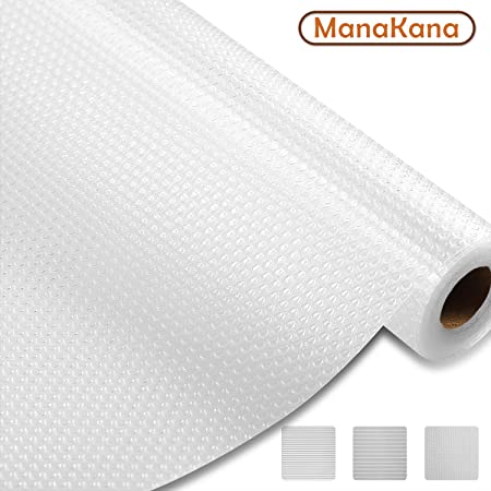 ManaKana Non-Slip Drawer and Shelf Liners, Non Adhesive Roll, 12 Inch x 10 FT, Durable and Strong, Grip Liners for Drawers, Shelves, Kitchen Cabinets, Storage, Kitchens, and Desks, Clear