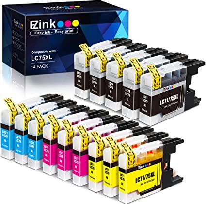 E-Z Ink (TM) Compatible Ink Cartridge Replacement for Brother LC75 LC71 LC79 XL High Yield To Use With MFC-J6510DW MFC-J6710DW MFC-J6910DW MFC-J280W MFC-J425W (5 Black, 3 Cyan, 3 Magenta, 3 Yellow)14 Pack