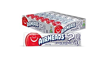 Airheads Candy, Individually Wrapped Full Size Bars for , White Mystery, Bulk Taffy, Non Melting, Party, 0.55 Ounce (Pack of 36)