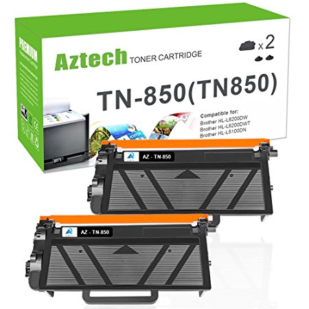 AZTECH 2 Pack 8000 High Yield Black Compatible TN820 MFC L5850DW L6800DW Toner Cartridge for Brother HLL6200DW TN850 TN-850 Brother HL-L6200DWT HL-L5100DN HL-L5200DW MFCL5900DW Business Laser Printer