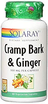 Solaray Cramp & Ginger Bark 500 mg VCapsules, 60 Count (2 Pack)