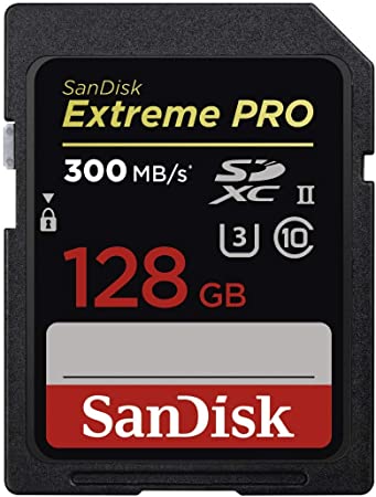 SanDisk SDSDXPK-128G-GN4IN Extreme PRO 128 GB up to 300MB/s UHS-II Class 10 U3 SDXC Memory Card