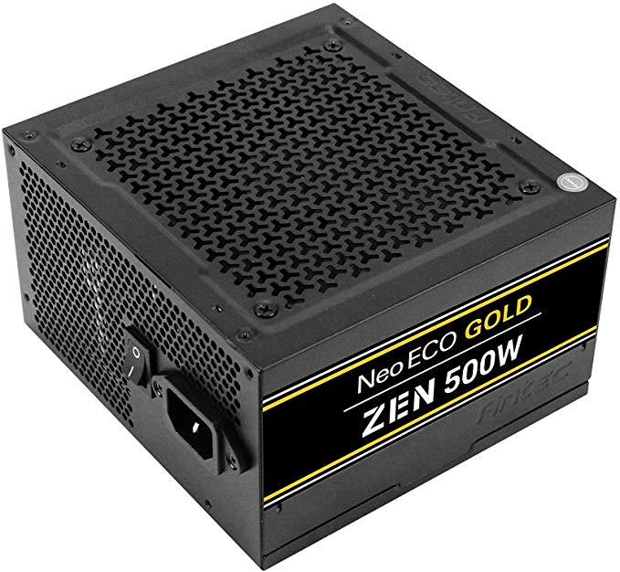 Antec NeoECO Gold Zen Series NE500G Zen 500W ATX12V 2.4 80 Plus Gold Certified Non-Modular Active PFC Power Supply