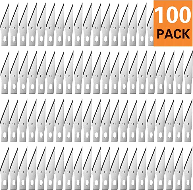Exacto Knife Blades 100 Pack #11 Precision Knife Replacement Blades for Art and Craft Scrapbooking Supplies Caving Stencil
