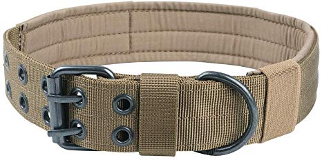 EXCELLENT ELITE SPANKER Tactical Dog Collar Military Dog Collar Adjustable Nylon Dog Collar Military Collar for Dogs with Double Metal D Ring Buckle