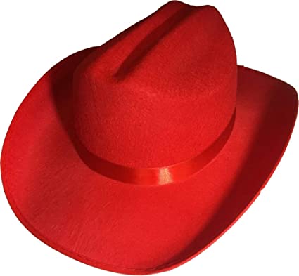New Child's Country Red Cowboy Felt Costume Hat