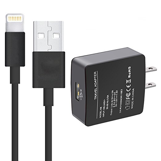 Quick Charge 3.0 Wall Charger, Rerii 18W Full-Speed USB Charger for iPhone, iPad, Smartphone, Tablet and More, Come with FREE GIFT 8 Pin Lightning Cable