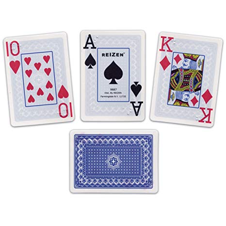 Reizen Braille Jumbo Print Playing Cards- One Deck