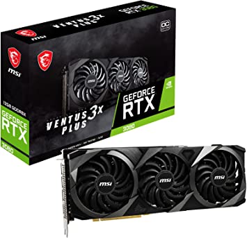 MSI Gaming GeForce RTX 3080 LHR 12GB GDRR6X 384-Bit HDMI/DP Nvlink Torx Fan 3 Ampere Architecture OC Graphics Card (RTX 3080 Ventus 3X Plus 12G OC LHR)