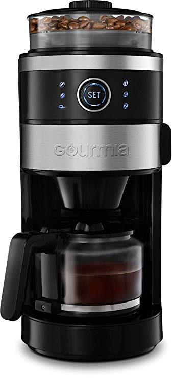 Gourmia GCM4850 Grind and Brew Coffee Maker with Built-In Grinder | Adjustable Grind Size | Cup Selection Dial | Brew Strength Selection | Keep Warm Function | 6-Cup