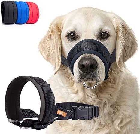 Dog Muzzle with Soft Fabric for Small, Medium and Large Dogs, Anti Biting, Chewing, Adjustable, Breathable