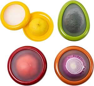 Joie Food Saver Set, Avocado, Tomato, Onion, and Lemon Stretch Pods, Silicone, One Size, 4 Count