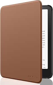 MoKo Case for All-New 7" Kindle Paperwhite (12th Generation-2024) and Kindle Colorsoft Signature Edition 2024, Lightweight Shell Cover with Auto Wake/Sleep for Kindle Paperwhite 2024, Brown