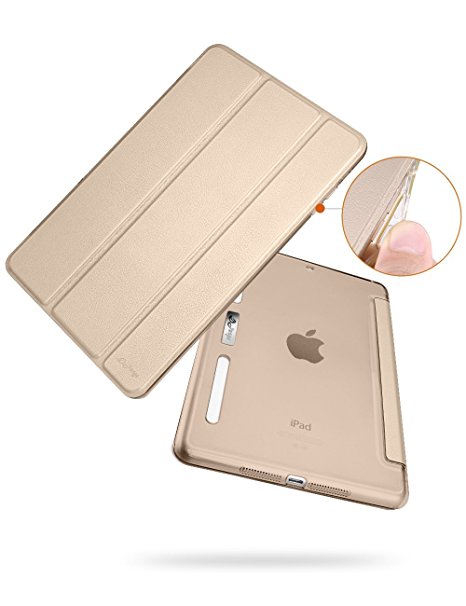 iPad Mini Case,iPad Mini 2 Case,Dyasge iPad Mini 3 Ventilated Stand Cover Case with Soft TPU Bumper for iPad Mini 1/2/3,Champagne Gold